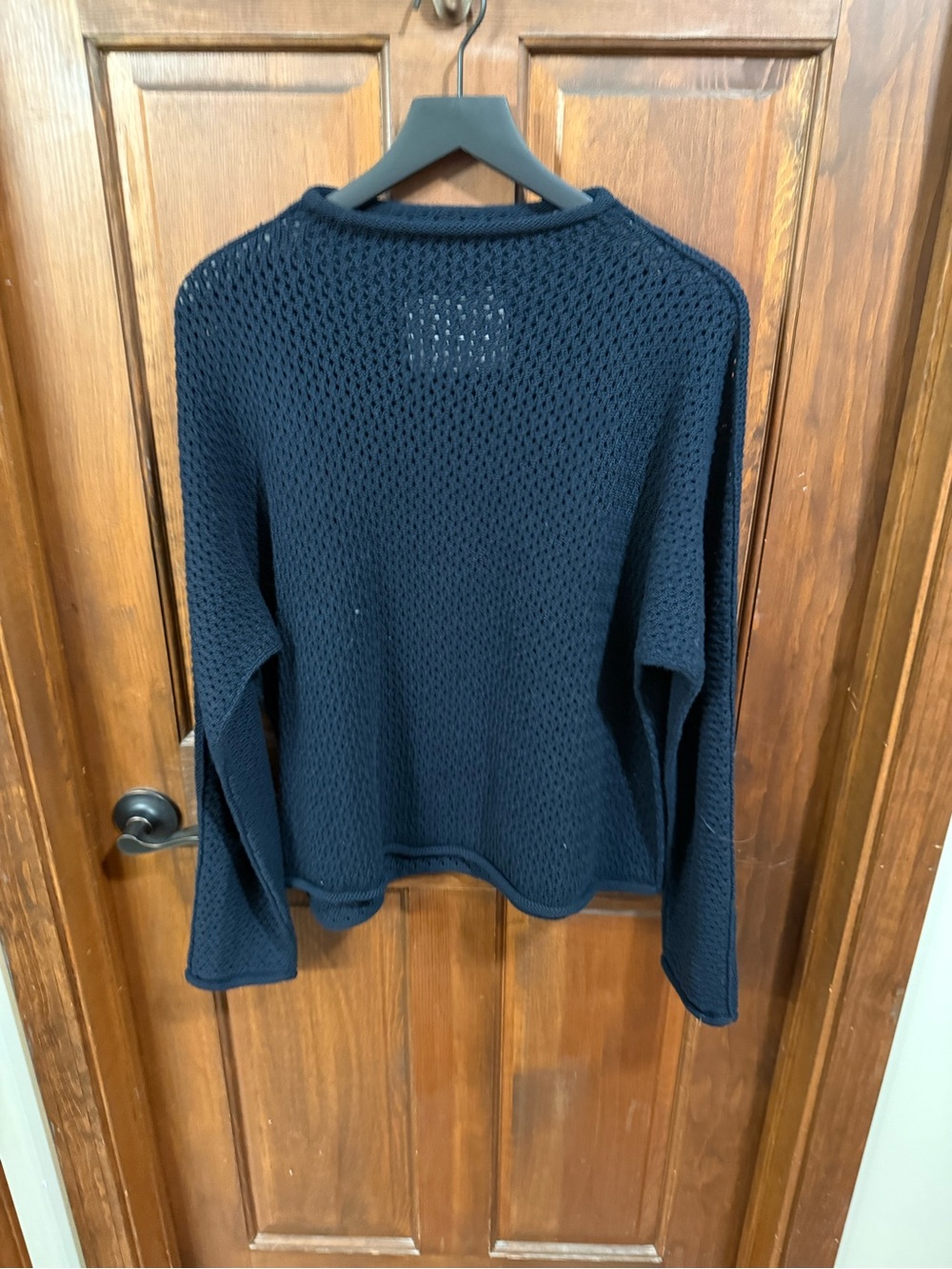 Frank & Eileen Monterey Pointelle Rolled Funnel-Neck Sweater Size M